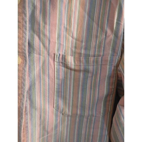 L.L. Bean Women's Striped Oxford Shirt Size M-Pastel Colors-Classic Fit - Picture 2 of 4